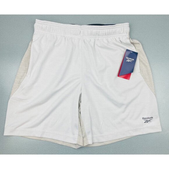Reebok Leg Press Shorts Mens Size Medium 8” Silver Cloud Heather Running - Picture 1 of 16